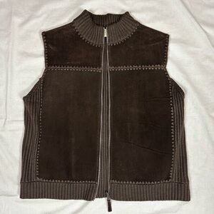 St. John's Bay Chocolate Brown Leather Vest